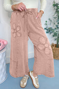 Flower Patch Mineral Washed Terry Knit Cropped Pants
