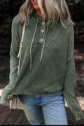 Green hooded sweater