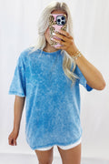 Blue mineral wash oversized t-shirt