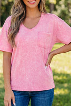 Sachet pink cotton mineral wash T-shirt