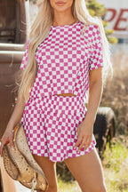 Pink Checkered T-Shirt
