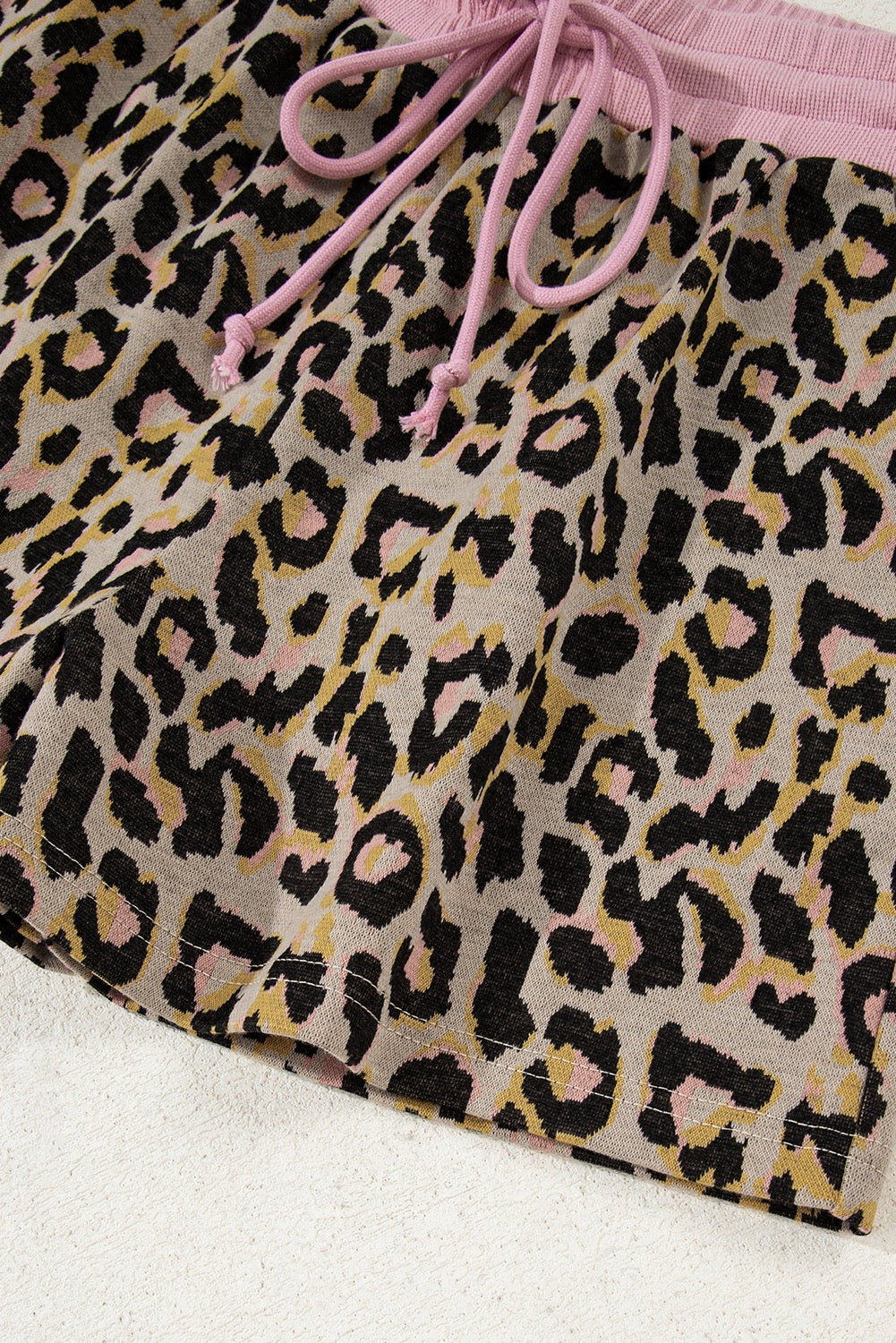 Pink Leopard Print Shorts