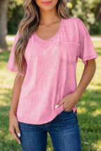 Sachet pink cotton mineral wash T-shirt