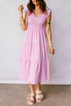 Pink smocked dress
