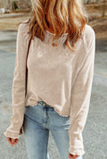 Cream Waffle knit long sleeve