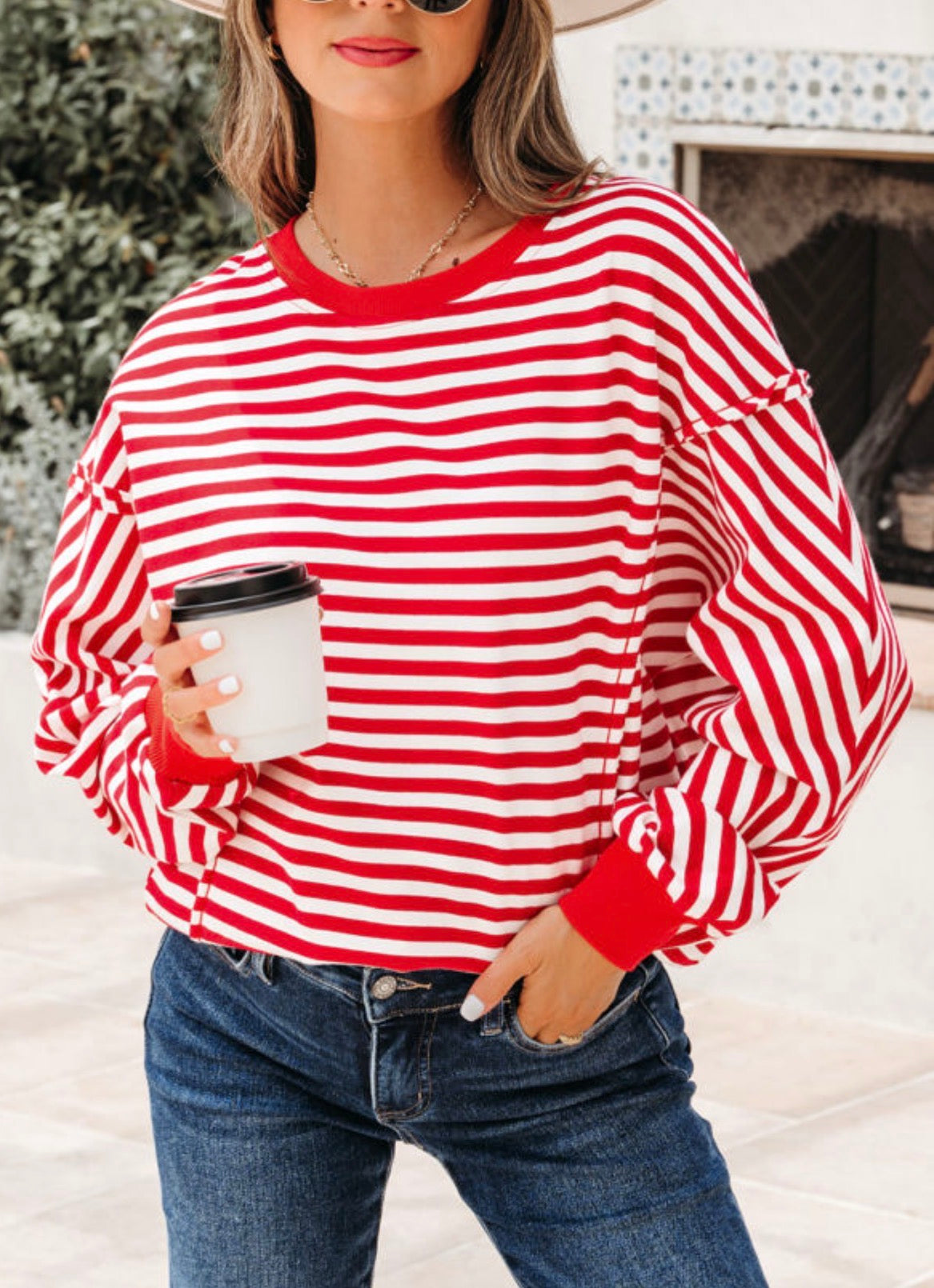 Red striped long sleeve