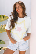 White Star Layered Patches d Shirt
