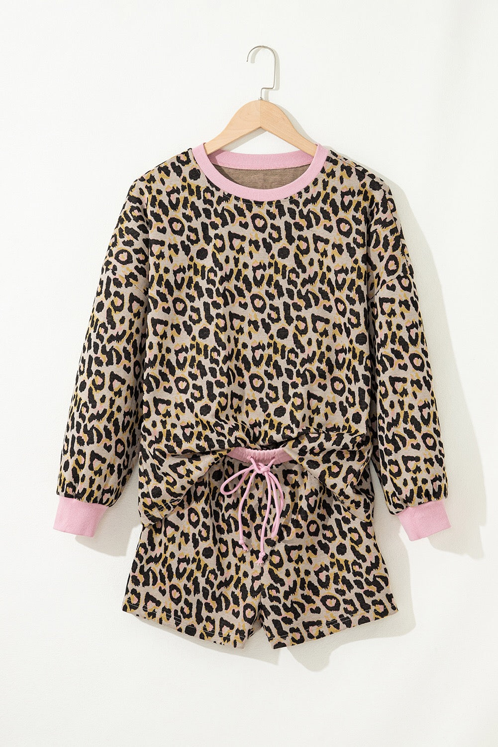 Pink Leopard Print Shorts