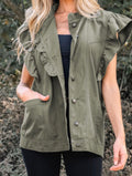 Green ruffled vest