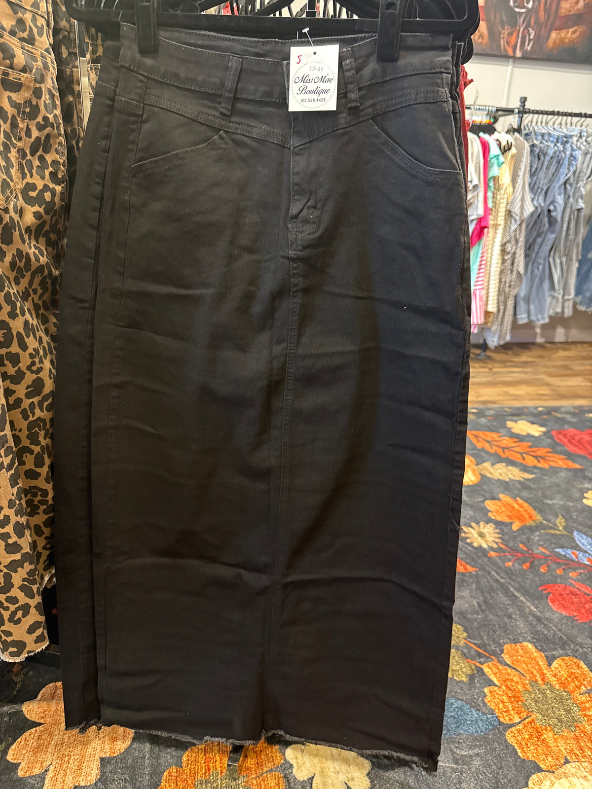Black Denim Skirt