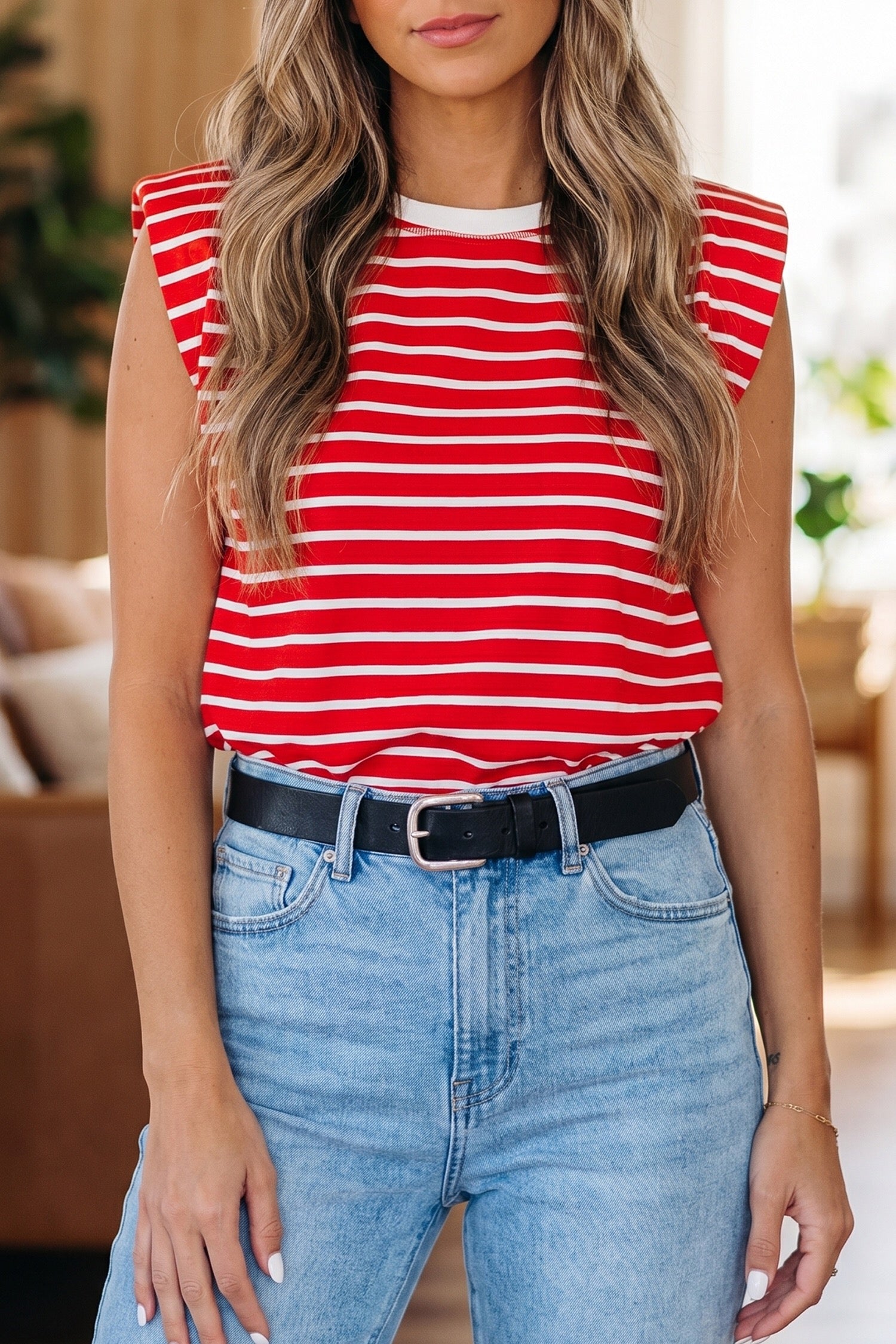 Red stripe tank top