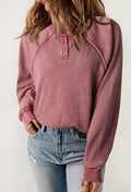 Pink waffle knit long sleeve