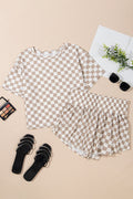 Brown Checkered Skort