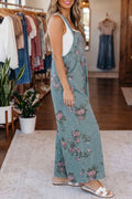 Beau Blue Floral Print Pleated High Waist