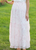 Lynn Pink Floral Maxi Skirt