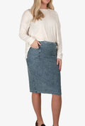 Flex Denim Pencil skirt 24” Modest Length