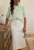 Thea White Denim Skirt