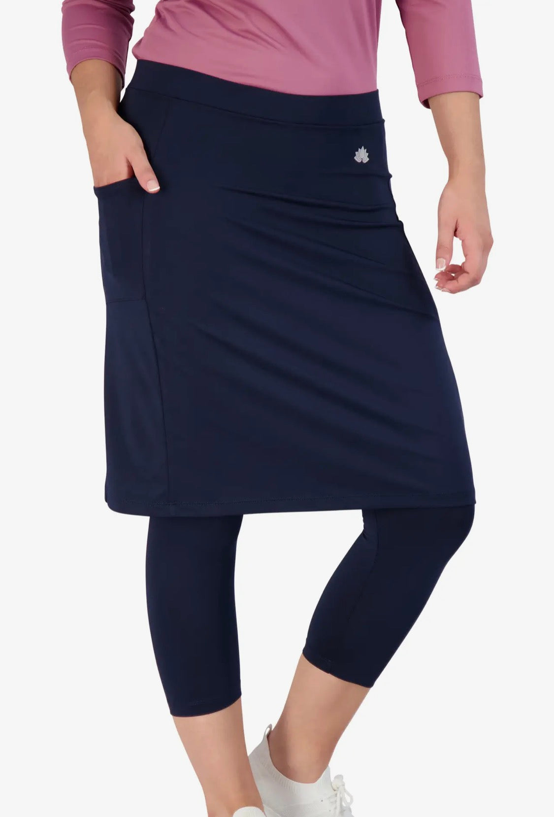 Snoga Navy Modest Fit Skirted Leggings 22”